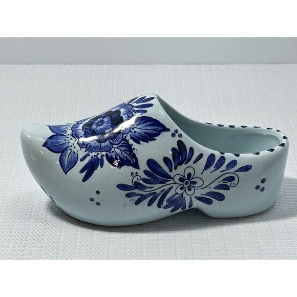 Vintage Hand Painted Delft Blauw Ceramic Dutch Clog Shoe 6.5 Long Hanging Decor - Picture 3 of 9